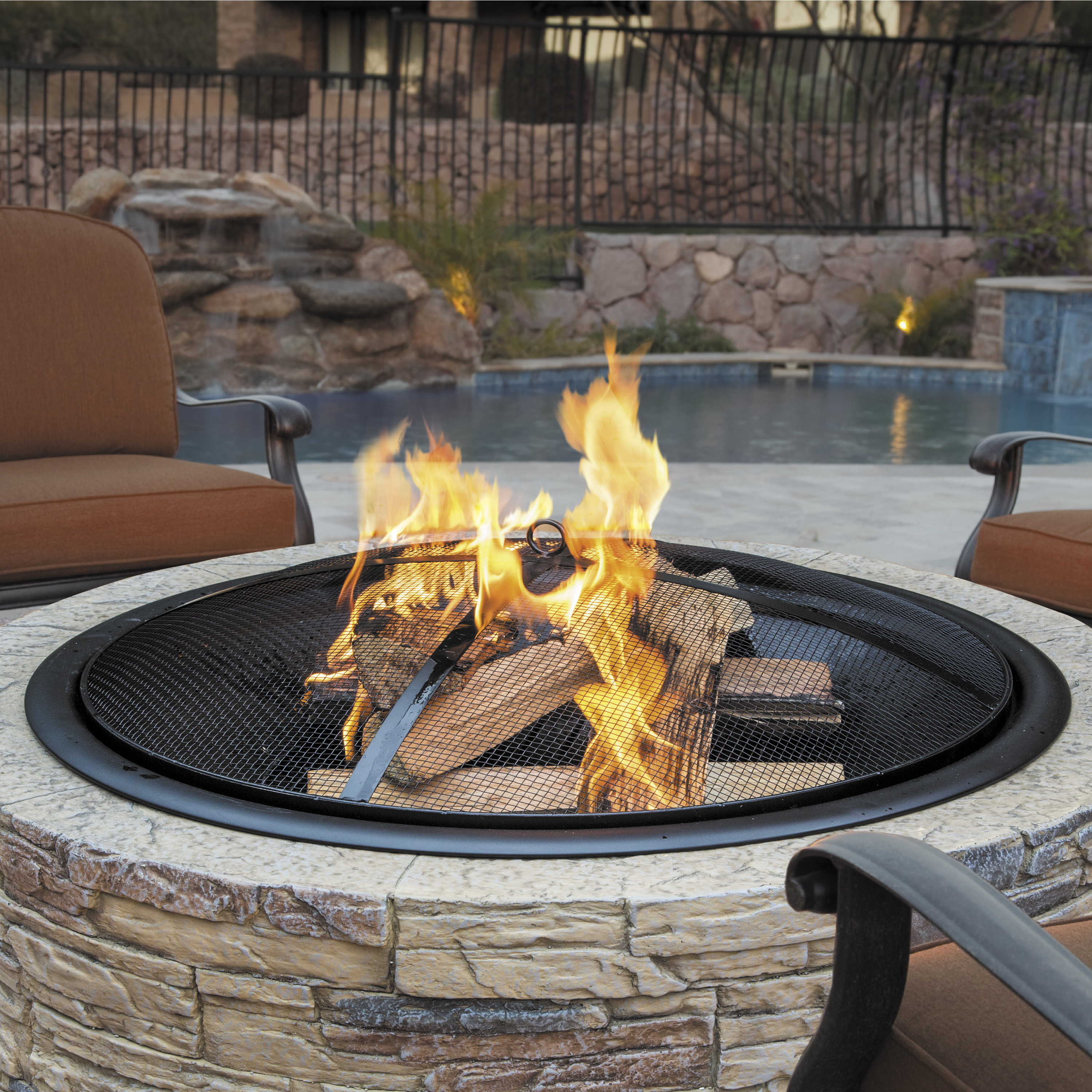 Sun Joe Cast Stone Wood Fire Pit Reviews Wayfair in proportions 3000 X 3000