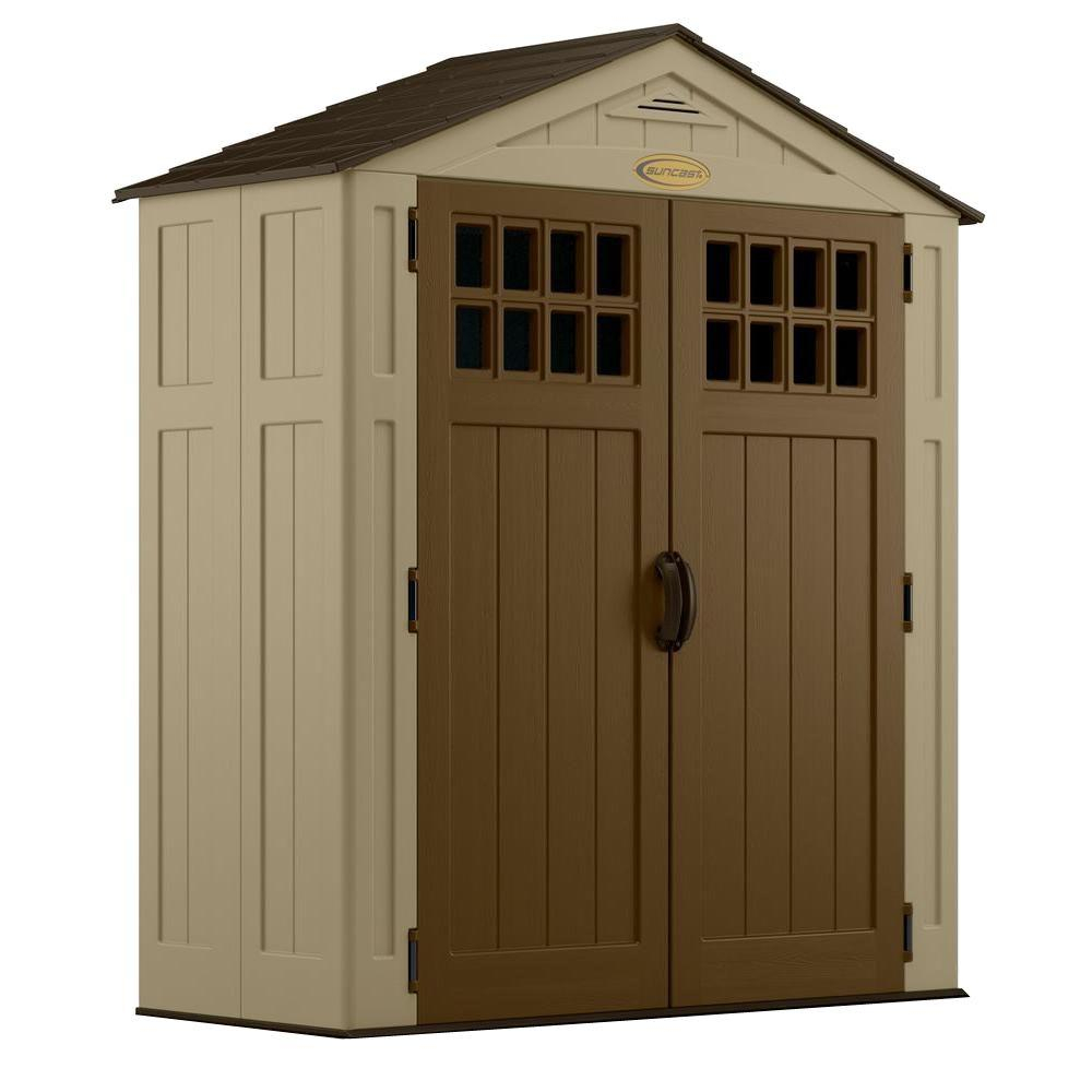 Suncast Everett 2 Ft 9 In X 6 Ft 275 In Resin Storage Shed for size 1000 X 1000
