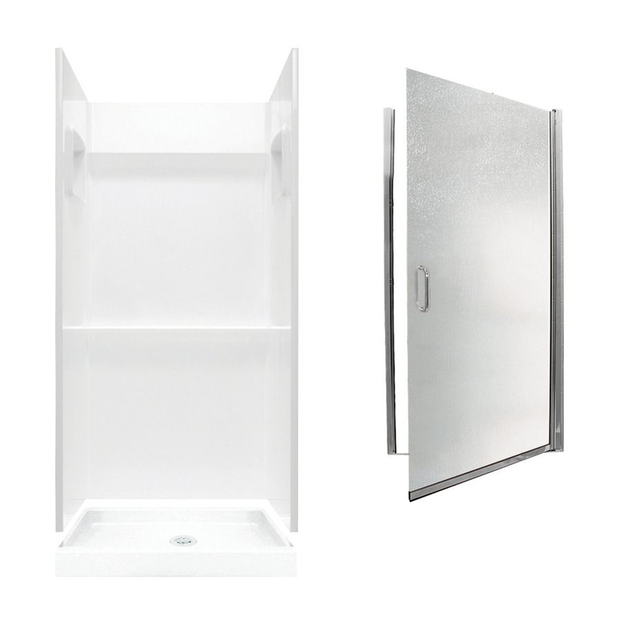 Swan Veritek White Fiberglassplastic Wall And Floor 3 Piece Alcove with dimensions 900 X 900
