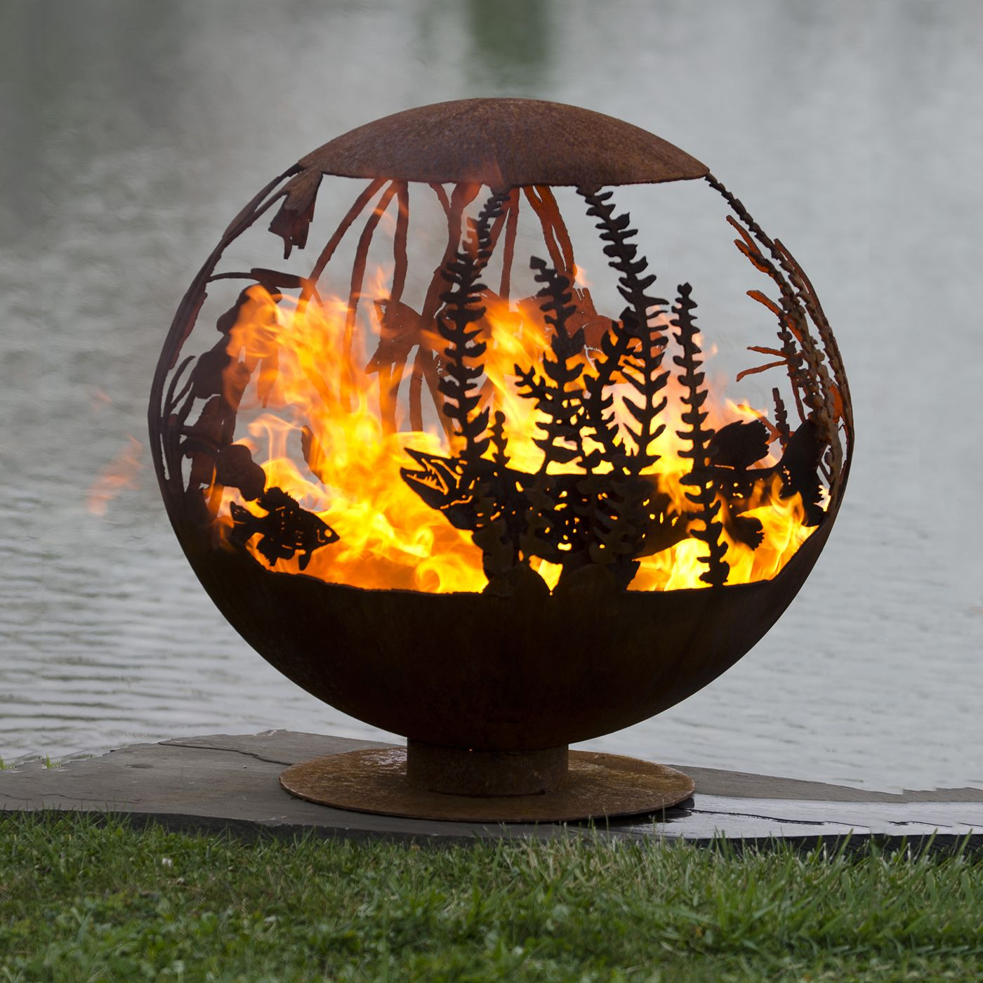 The Fire Pit Gallery 7010012 37f Red Lake Fish Custom Steel Fire Pit with regard to proportions 1400 X 1400