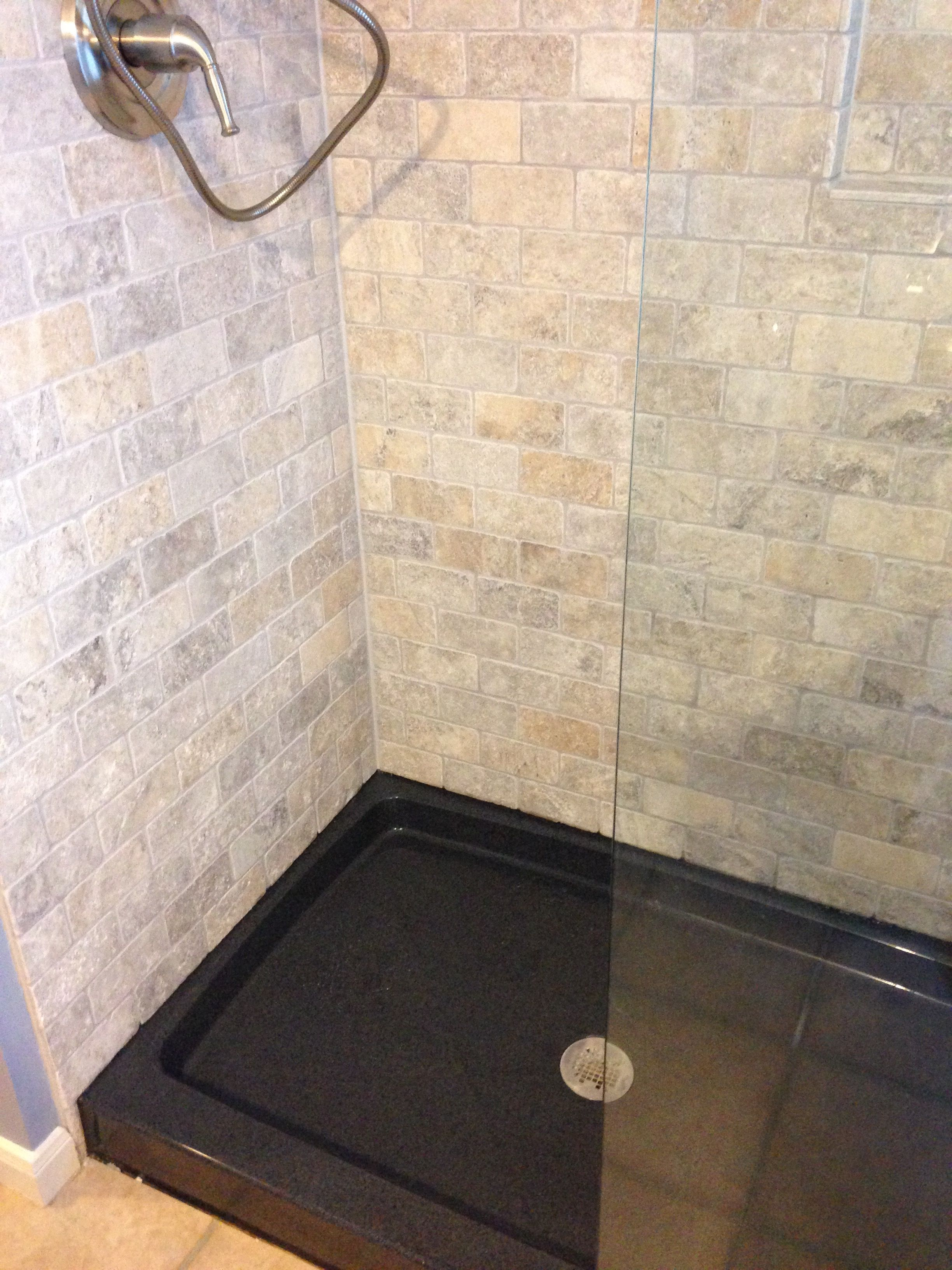 The Onyx Collection Shower Base Color Thunder And Travertine inside sizing 2448 X 3264