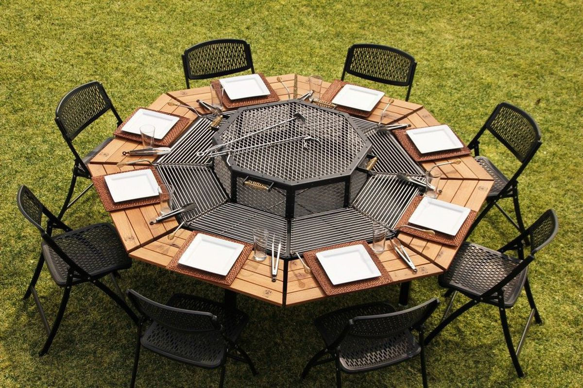 This Transforming Outdoor Table Lets 8 People Grill At Once Curbed intended for size 1200 X 800