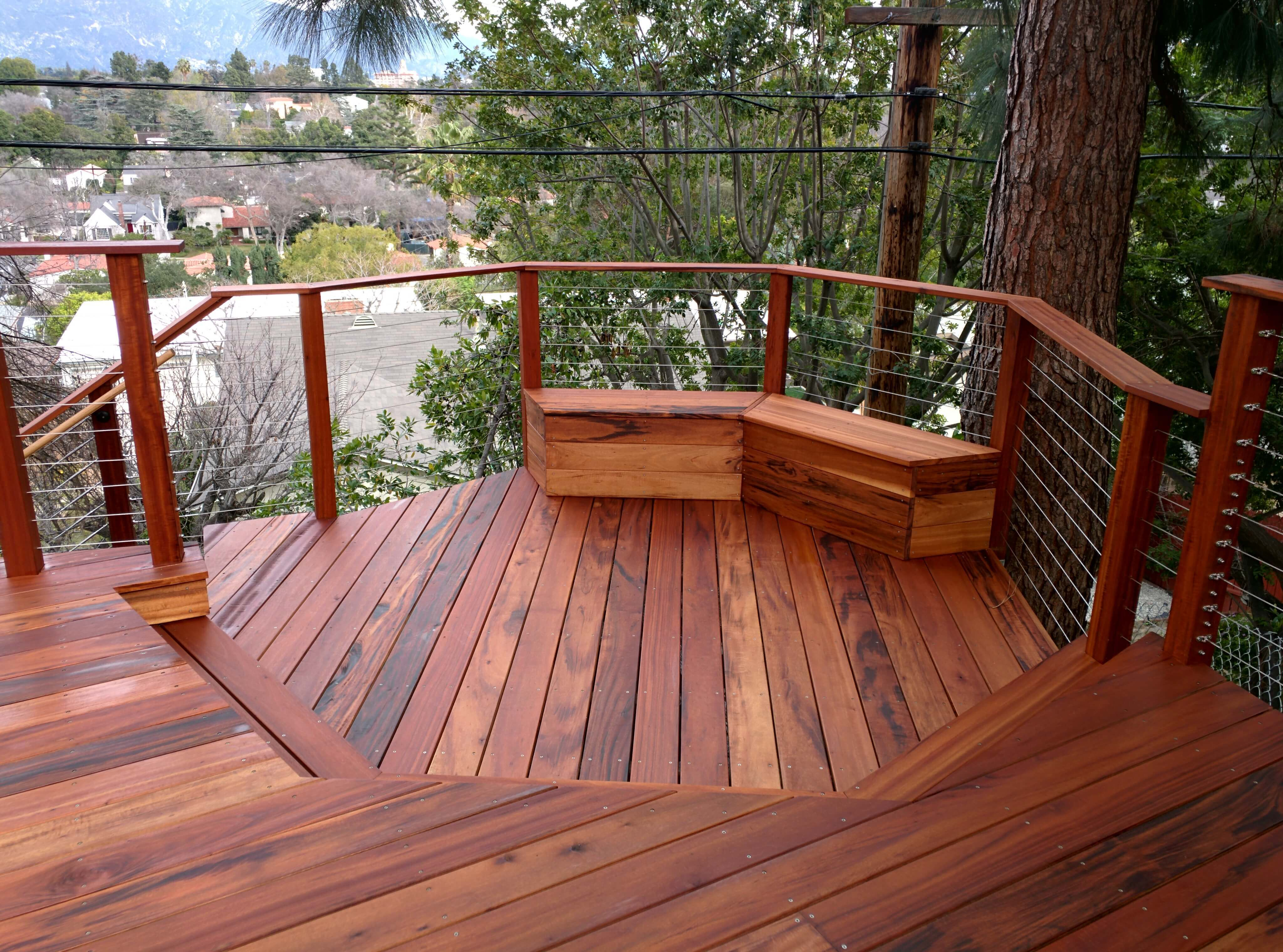 Tigerwood Deck With Benches pertaining to dimensions 4096 X 3040