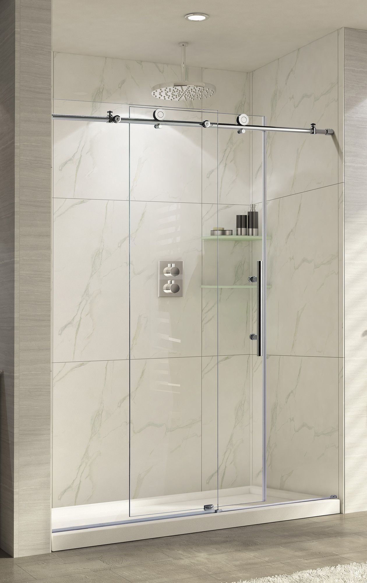 Trident Lux 60 X 76 Single Sliding Shower Door Bathroom within dimensions 1260 X 2000