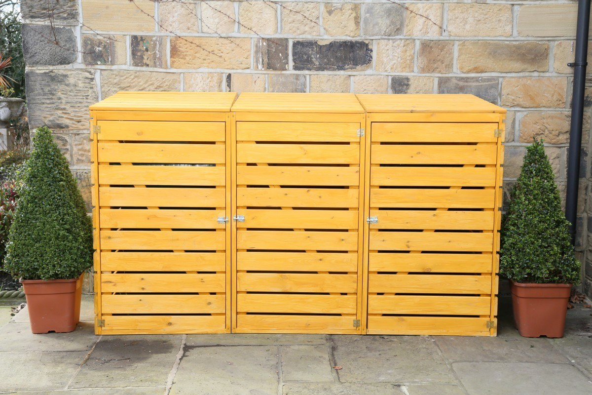 Triple Wheelie Bin Storage Units Wooden 3 Wheelie Bin Covers with proportions 1200 X 800