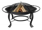 Uniflame 30 In Black Fire Pit With Outer Ring Wad1050sp The Home within measurements 1000 X 1000
