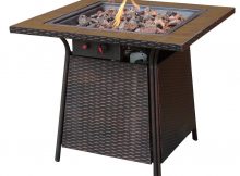 Uniflame Bronze Faux Wicker 32 In Propane Gas Fire Pit With Ceramic pertaining to size 1000 X 1000