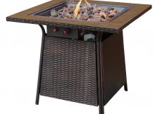 Uniflame Bronze Faux Wicker 32 In Propane Gas Fire Pit With Ceramic throughout measurements 1000 X 1000