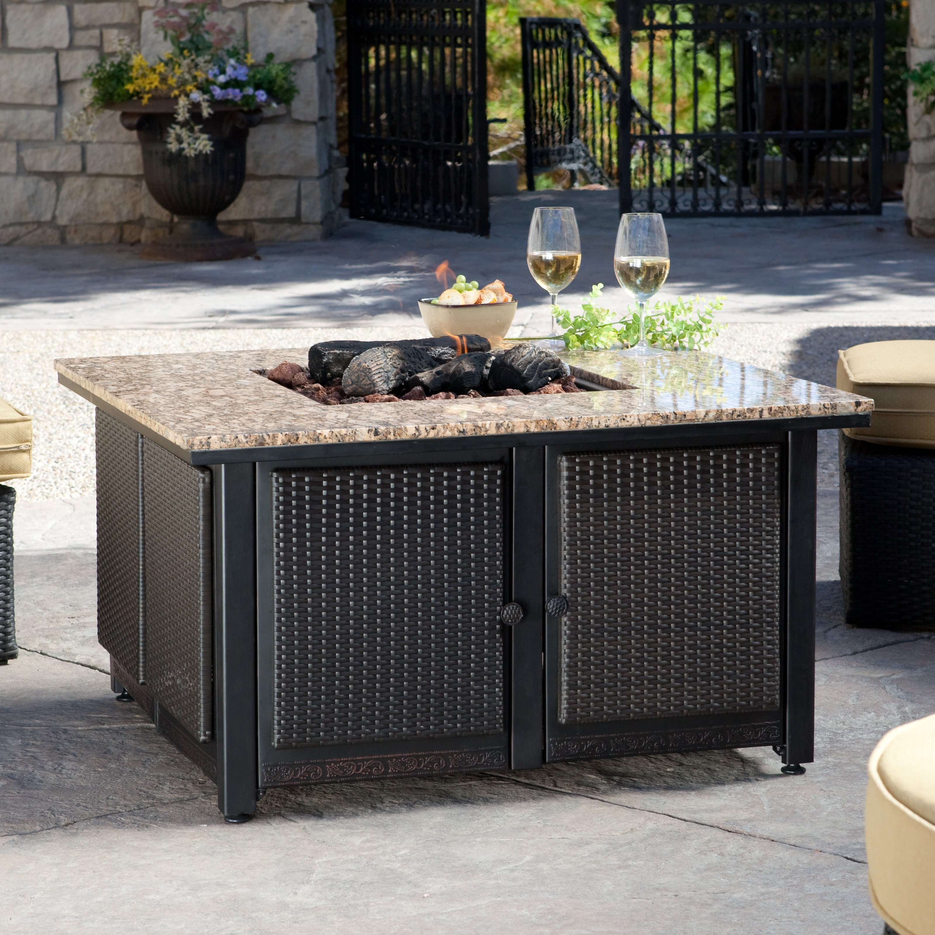 Uniflame Granite Propane Fire Pit Table With Free Cover At inside sizing 3200 X 3200