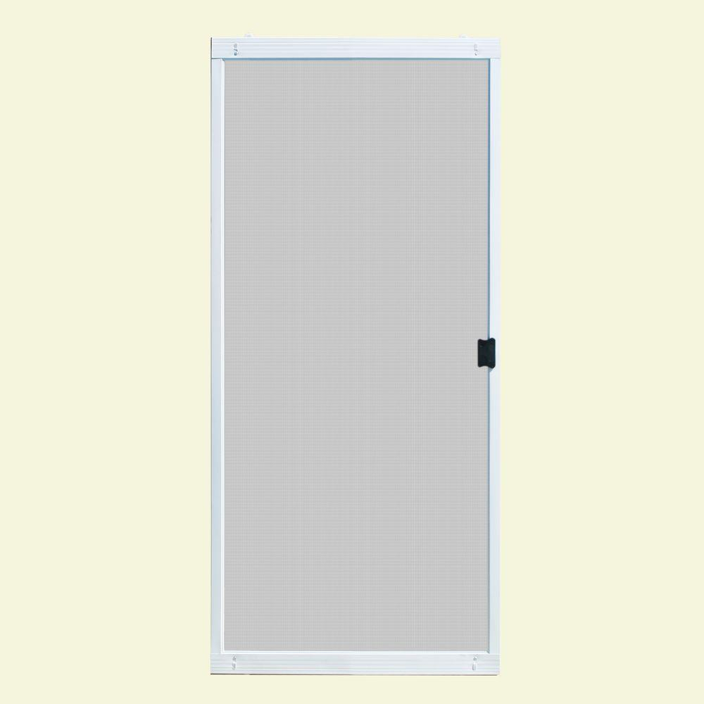 Unique Home Designs 36 In X 80 In Standard White Metal Sliding Patio Screen Door regarding proportions 1000 X 1000