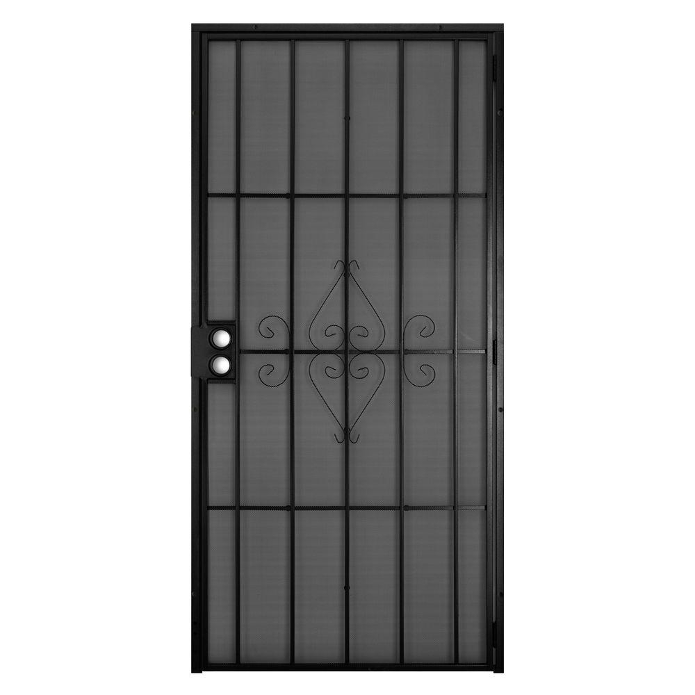 Unique Home Designs 36 In X 80 In Su Casa Black Surface Mount Outswing Steel Security Door With Expanded Metal Screen inside proportions 1000 X 1000