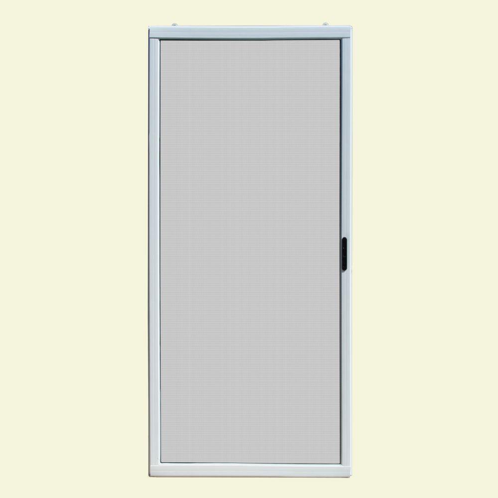 Unique Home Designs 36 In X 80 In Ultimate White Vinyl Sliding Patio Screen Door intended for proportions 1000 X 1000