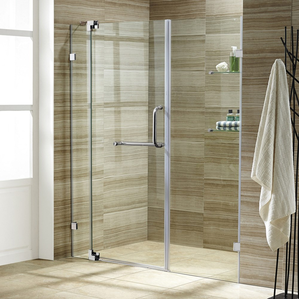 Vigo 54 Inch Frameless Shower Door 38 Clear Glass Free Shipping throughout proportions 1000 X 1000