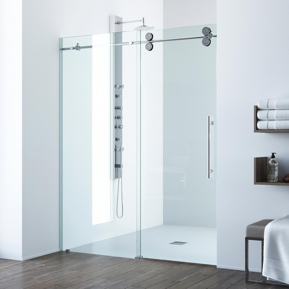 Vigo Elan 72 In X 74 In Frameless Sliding Shower Door In Chrome intended for sizing 1000 X 1000