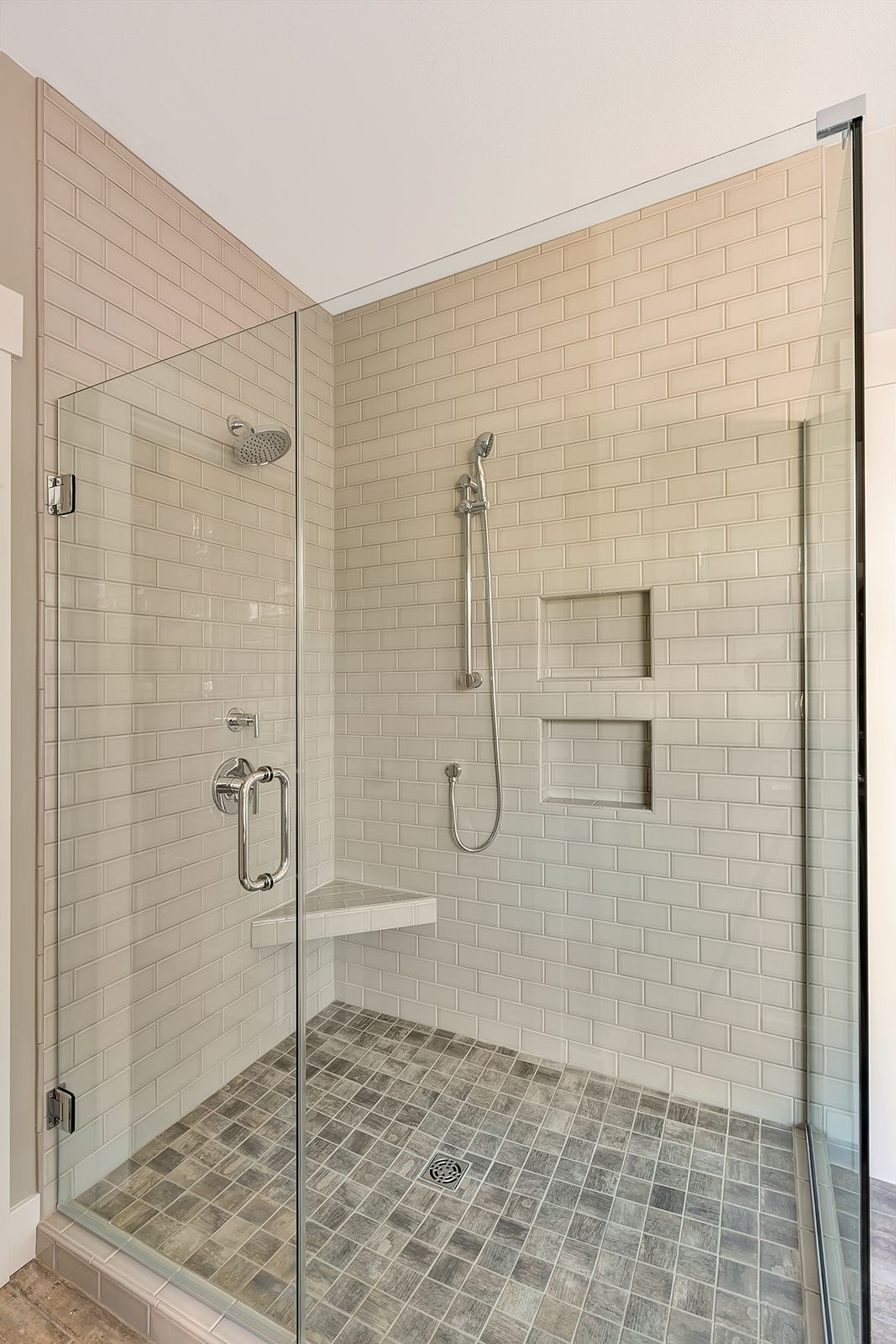 Walk In Master Shower With Fully Tiled Shower Walls And Clear Glass in sizing 1067 X 1600